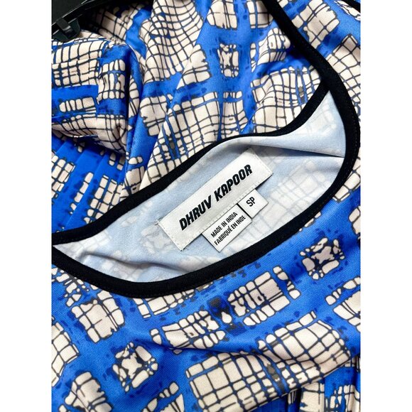 Anthropologie Dhruv Kapoor Plaid Mesh Midi Dress in Blue Size S - Picture 11 of 14